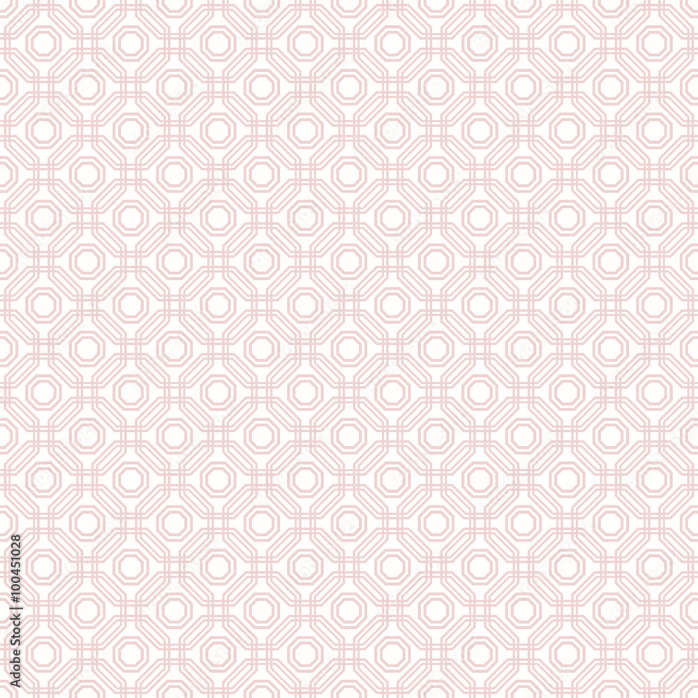 Geometric fine abstract vector background. Seamless modern pattern with pink octagons