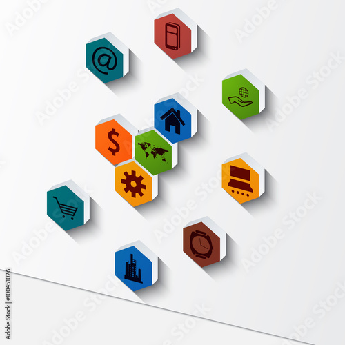 Abstract polygon 3D background-infographic template design.
