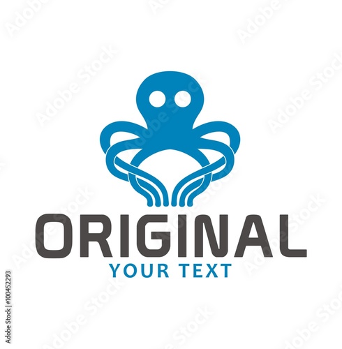 octopus blue simple