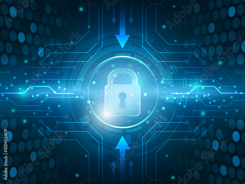 Abstract technology security global innovation network background.