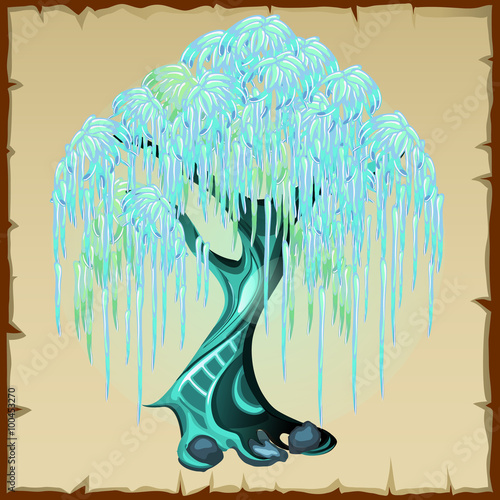 Blue fairy tree with lush foliage