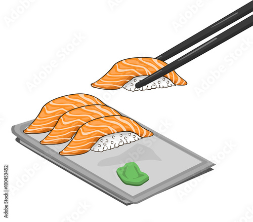 Japanese sushi. Vector design