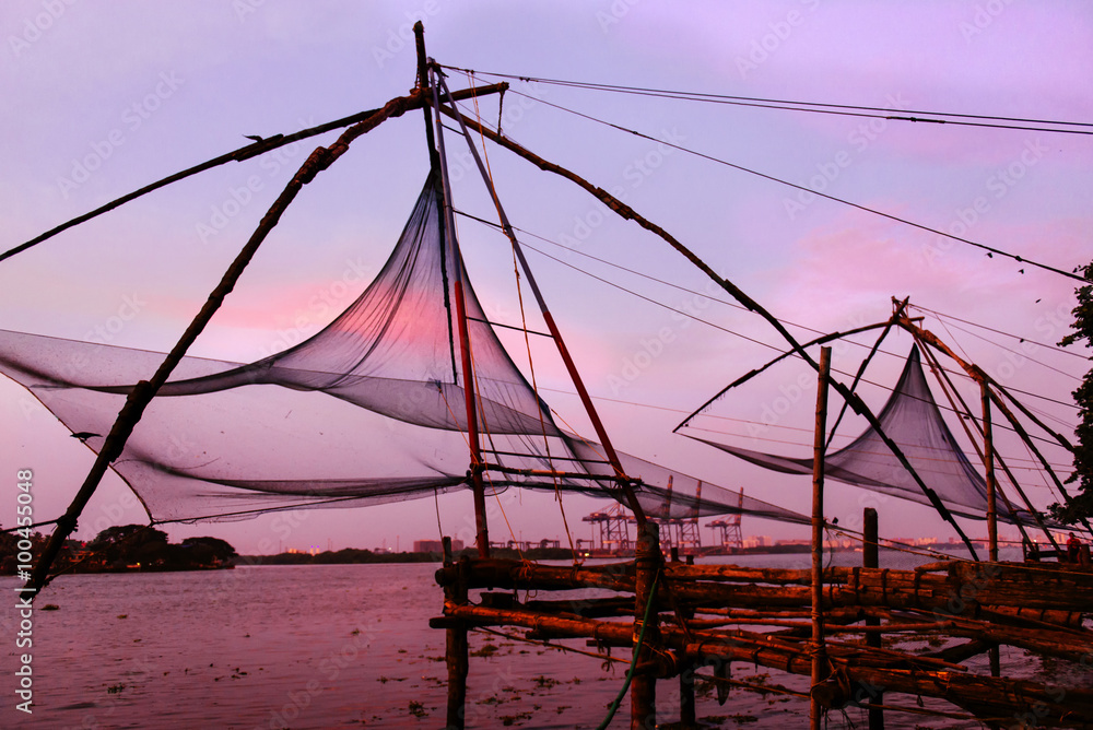 Chinese fishing nets in Fort Kochi