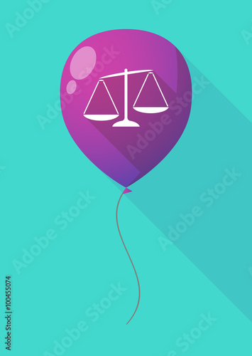 Long shadow balloon with  an unbalanced weight scale