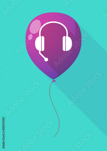 Long shadow balloon with  a hands free phone device