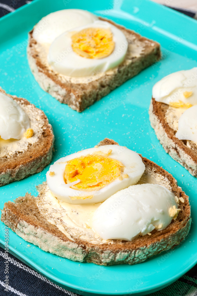Sandwich with butter and egg. Sandwich with butter and egg.