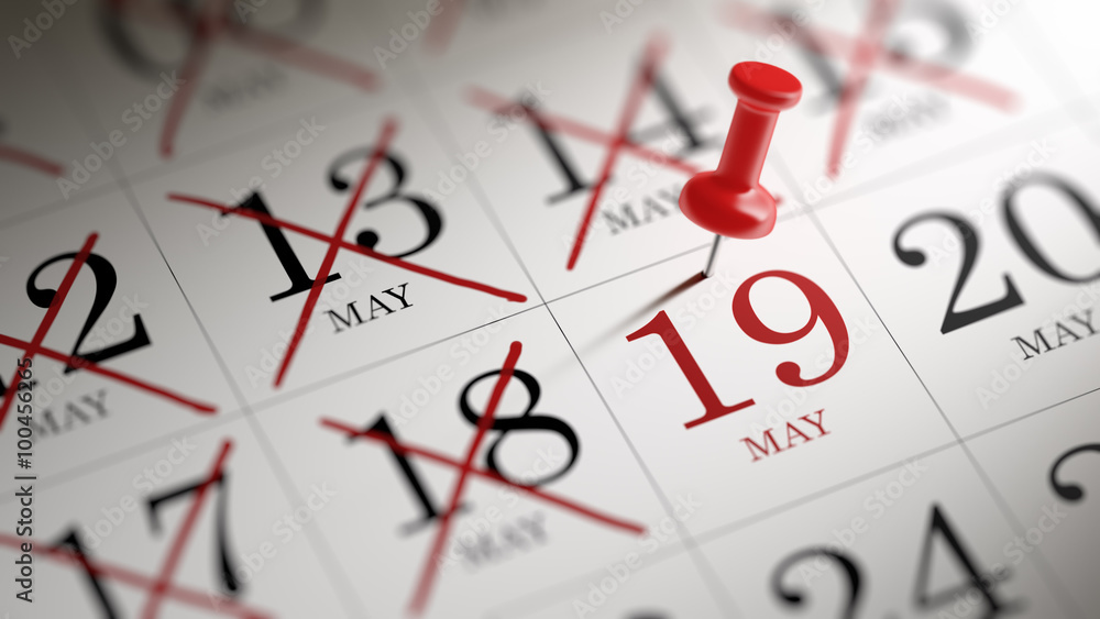 May 19 written on a calendar to remind you an important appointm May 19 written on a calendar to remind you an important appointm
