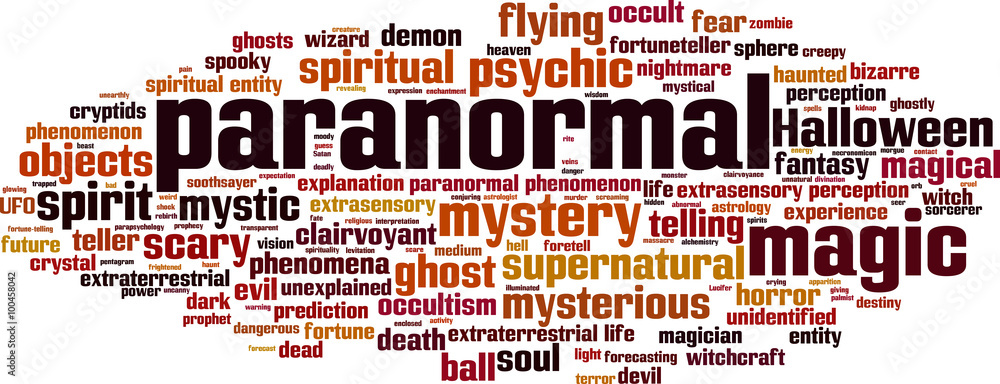 Fototapeta Paranormalne słowo cloud koncepcja. Ilustracja wektorowa