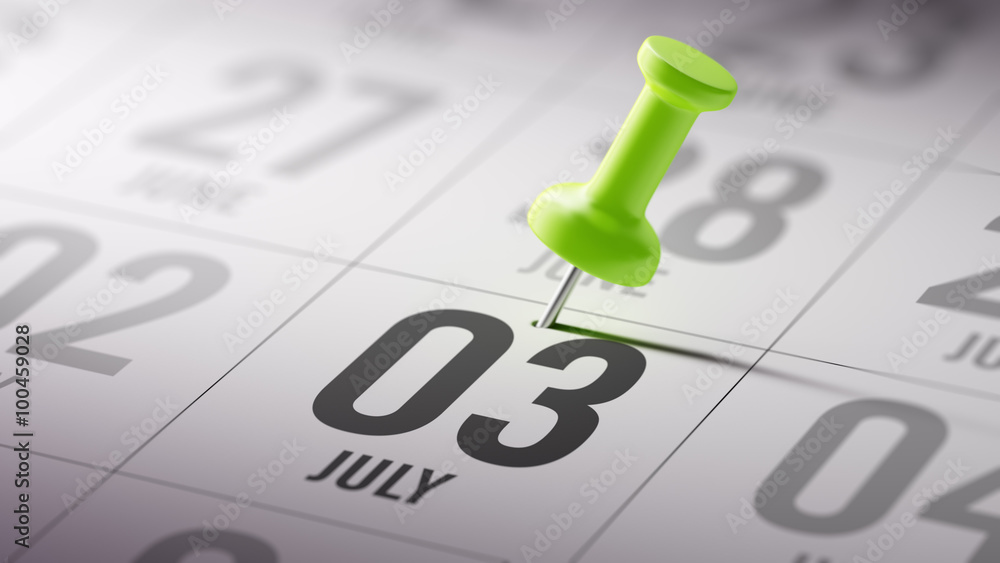 July 03 written on a calendar to remind you an important appoint July 03 written on a calendar to remind you an important appoint