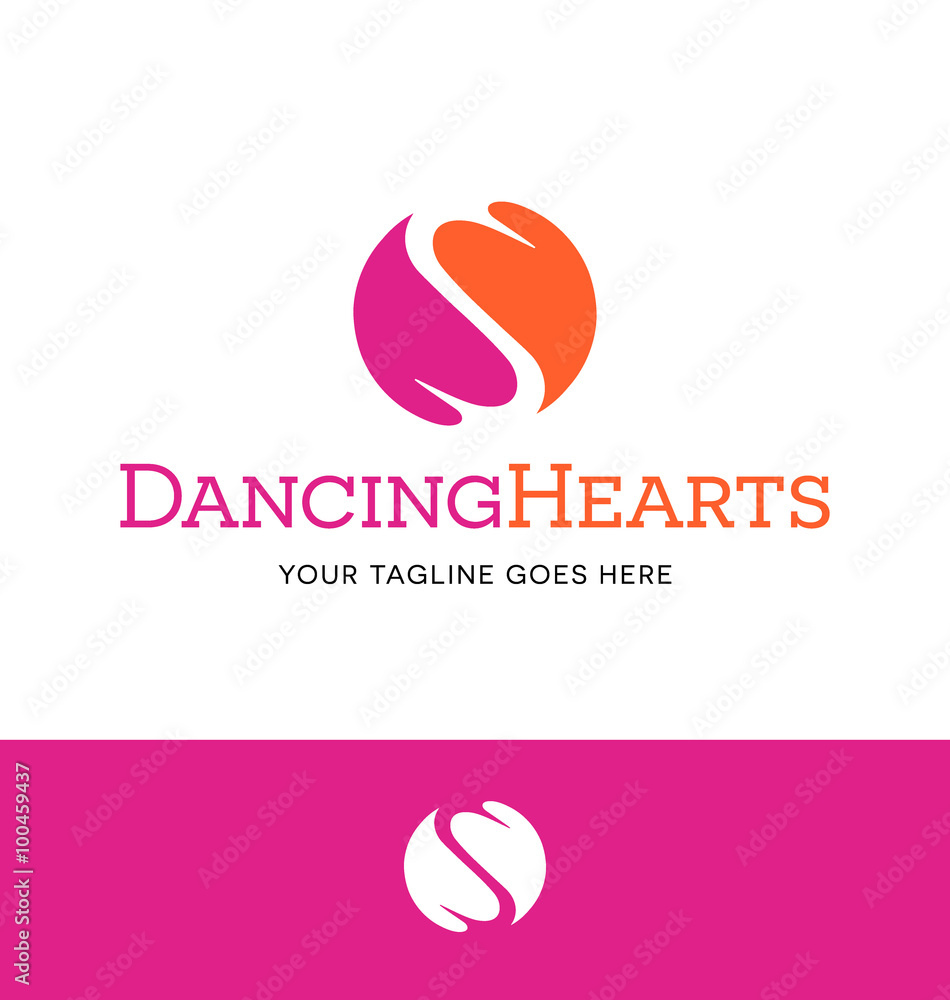 logo of 2 hearts fitted together for business, organization or website logo of 2 hearts fitted together for business, organization or website
