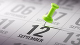 September 12 written on a calendar to remind you an important ap