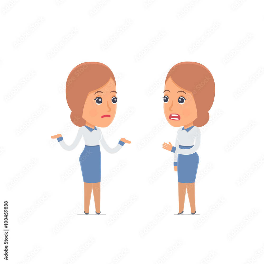 Frustrated Character Consultant Girl can not help to solve the p Frustrated Character Consultant Girl can not help to solve the p