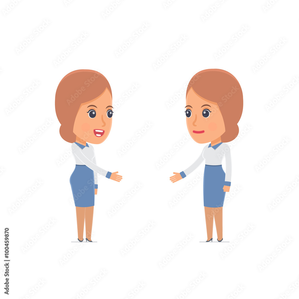 Intelligent Character Consultant Girl concludes business contrac Intelligent Character Consultant Girl concludes business contrac