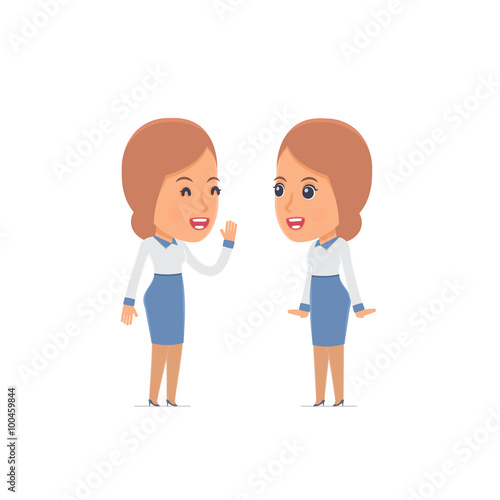 Cunning Character Consultant Girl gossiping and telling secret t
