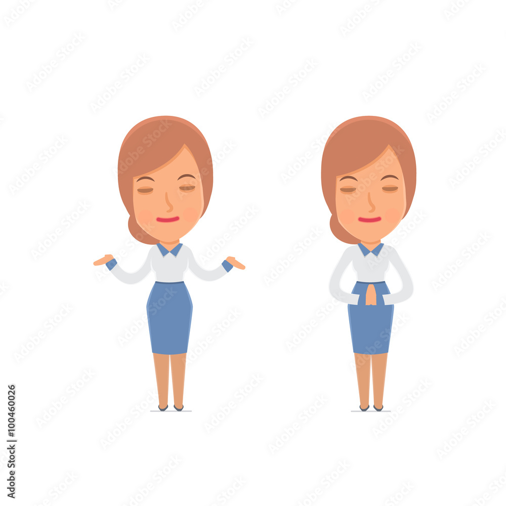 Calm and Blanced Character Consultant Girl does yoga and meditat Calm and Blanced Character Consultant Girl does yoga and meditat