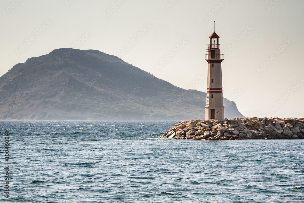 Seascape and the Lighthouse on the Coast
