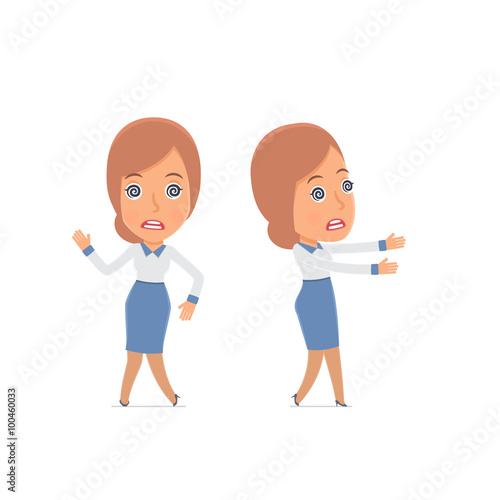 Crazy and Deranged Character Consultant Girl in strange pose und