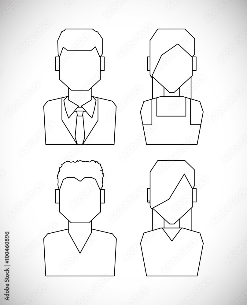 People profile silhouette People profile silhouette