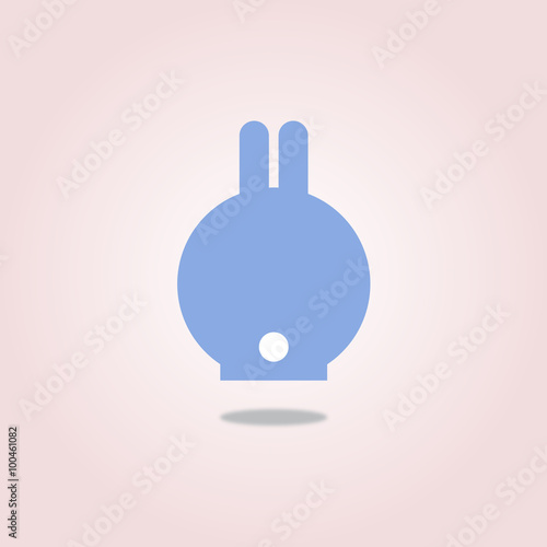 Hase von hinten Serenity Blau und Rose Quartz