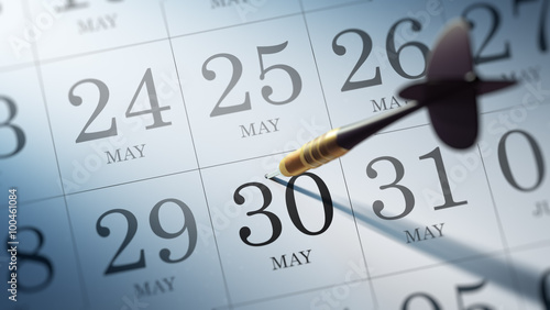 May 30 written on a calendar to remind you an important appointm