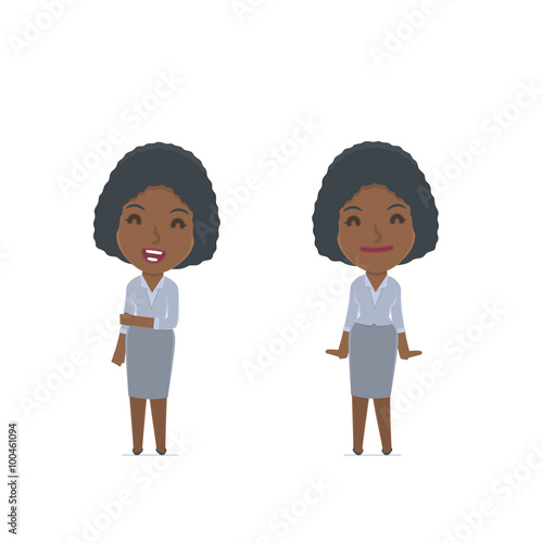Funny Character Social Worker in confident and shy poses
