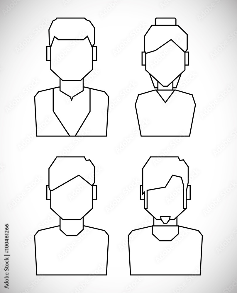 People profile silhouette 