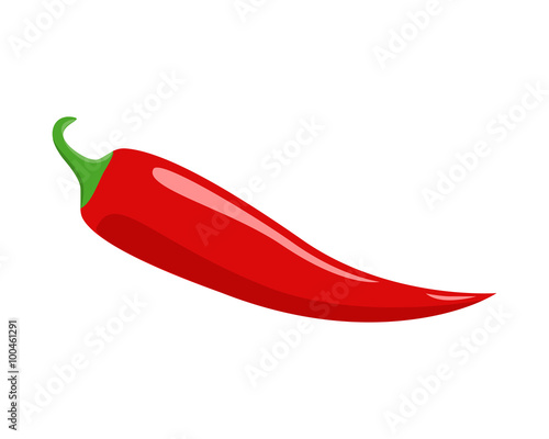 Flat icon chili pepper on a white background