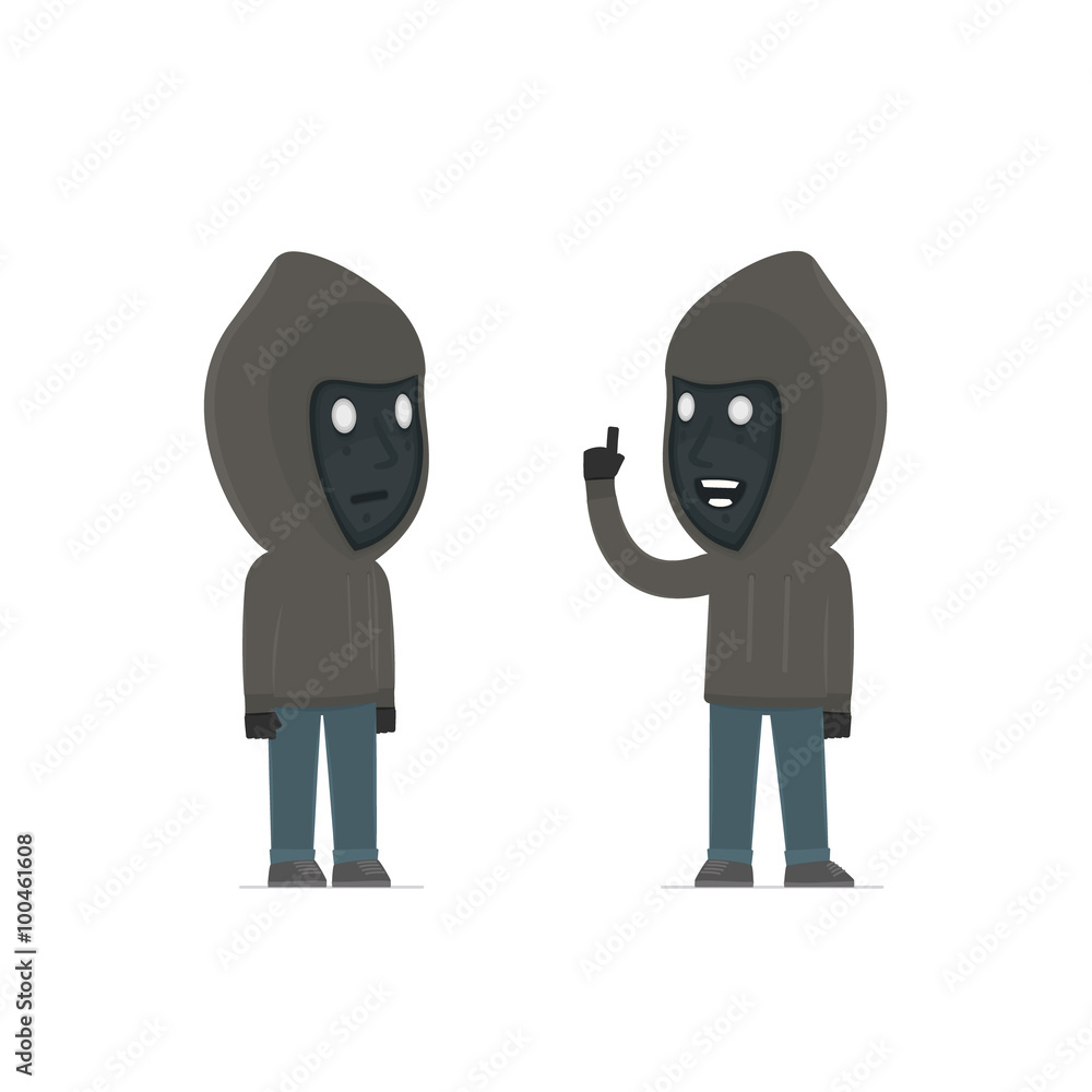 Fototapeta premium Intelligent Character Anonymous Hackers learns and gives advice