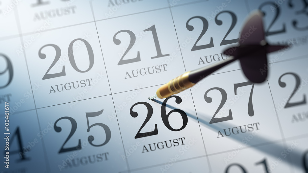 August 26 written on a calendar to remind you an important appoi August 26 written on a calendar to remind you an important appoi