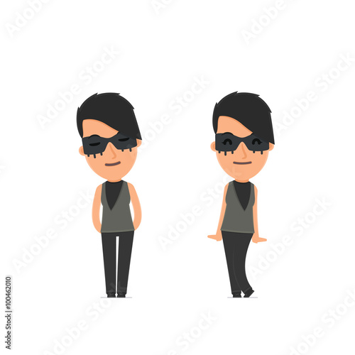 Cute and Affectionate Character Outsider Girl in shy and awkward