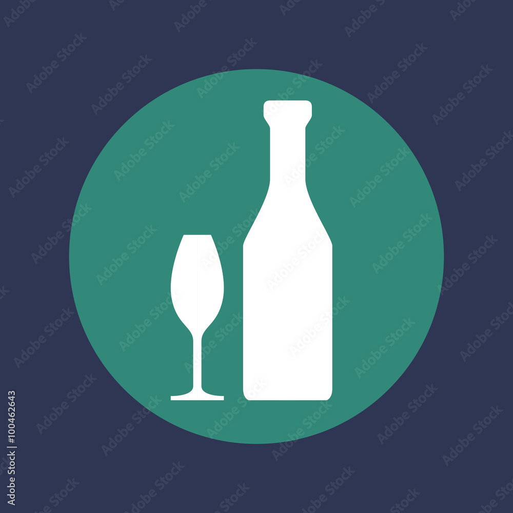 Wine bottle with cups icon Wine bottle with cups icon