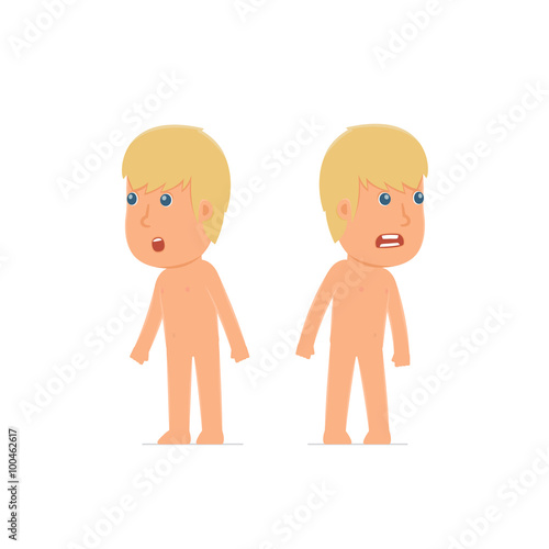 Blunt Character Naked Man very surprised and did not believe his