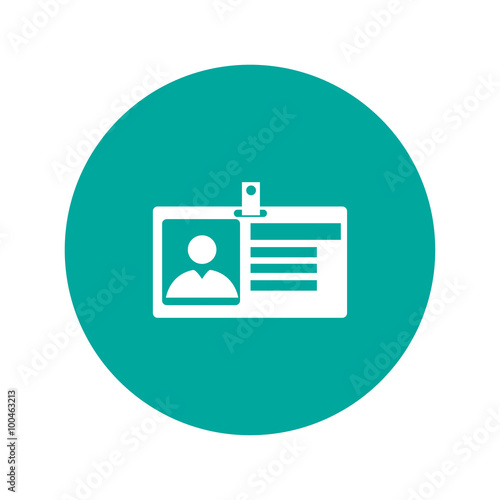Identification card icon. Flat design style.