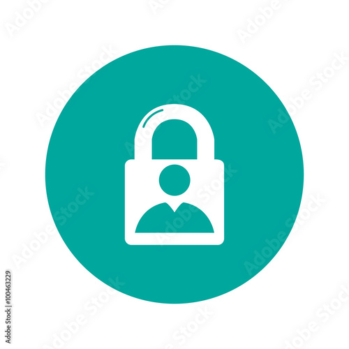 lock icon. Flat design style.