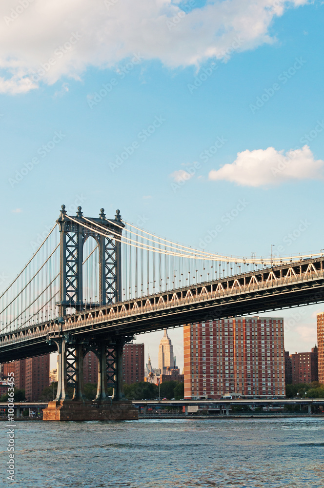 Il ponte di Manhattan, skyline, grattacieli, New York
