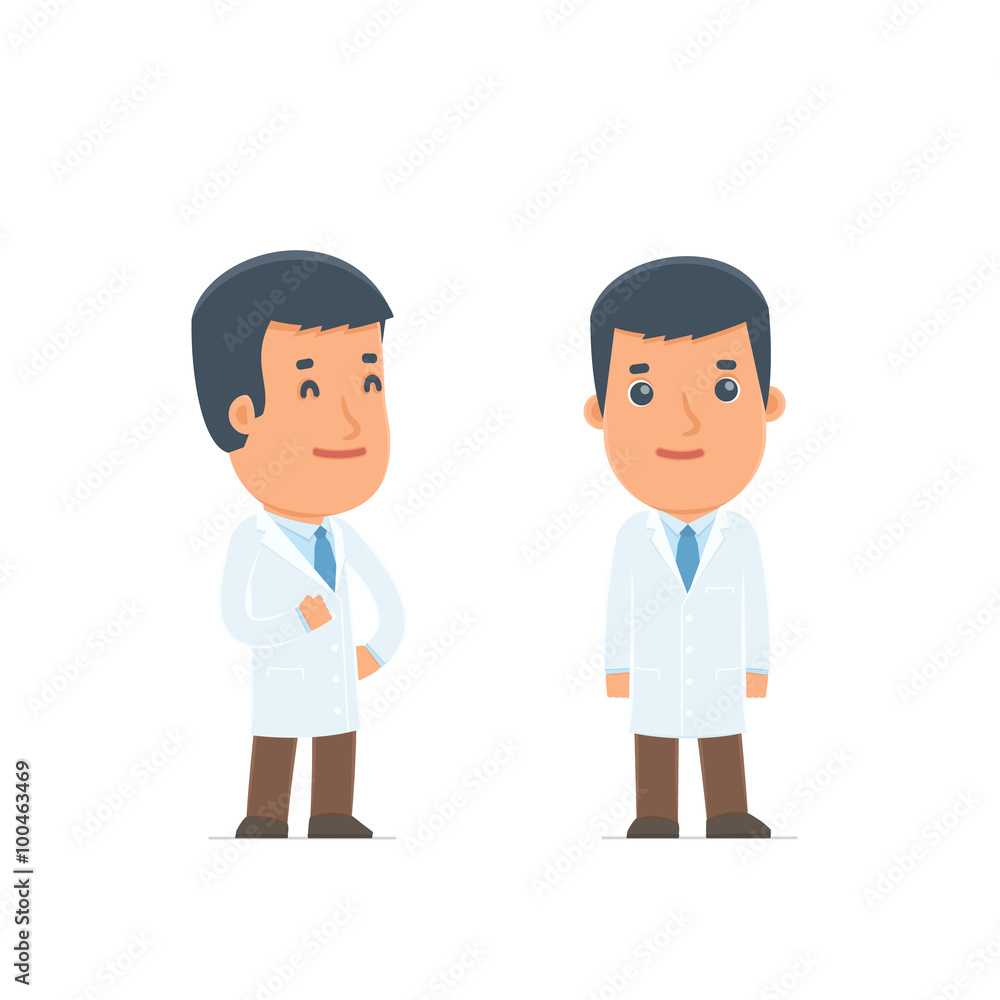 Happy Character Doctor standing in relaxed pose Happy Character Doctor standing in relaxed pose