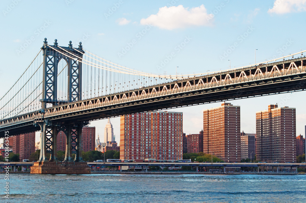Il ponte di Manhattan, New York, skyline, grattacieli 