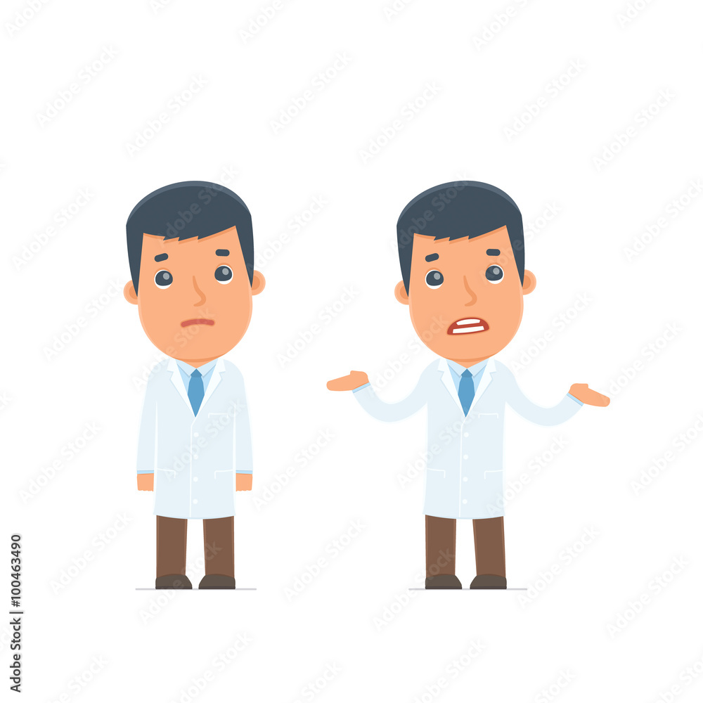 Confused Character Doctor in ignorance and does not know what t Confused Character Doctor in ignorance and does not know what t