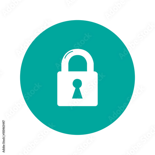 lock icon. Flat design style.