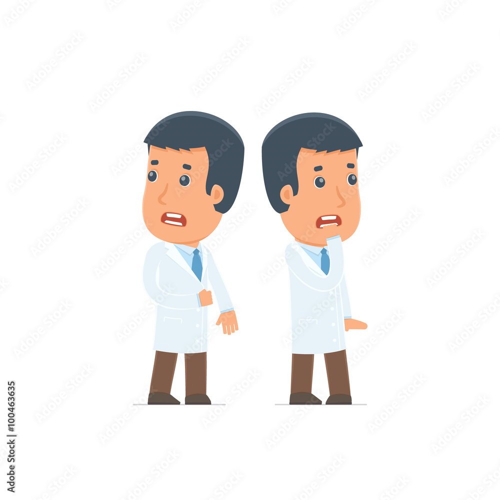 Cowardly Character Doctor heard something and very scared Cowardly Character Doctor heard something and very scared