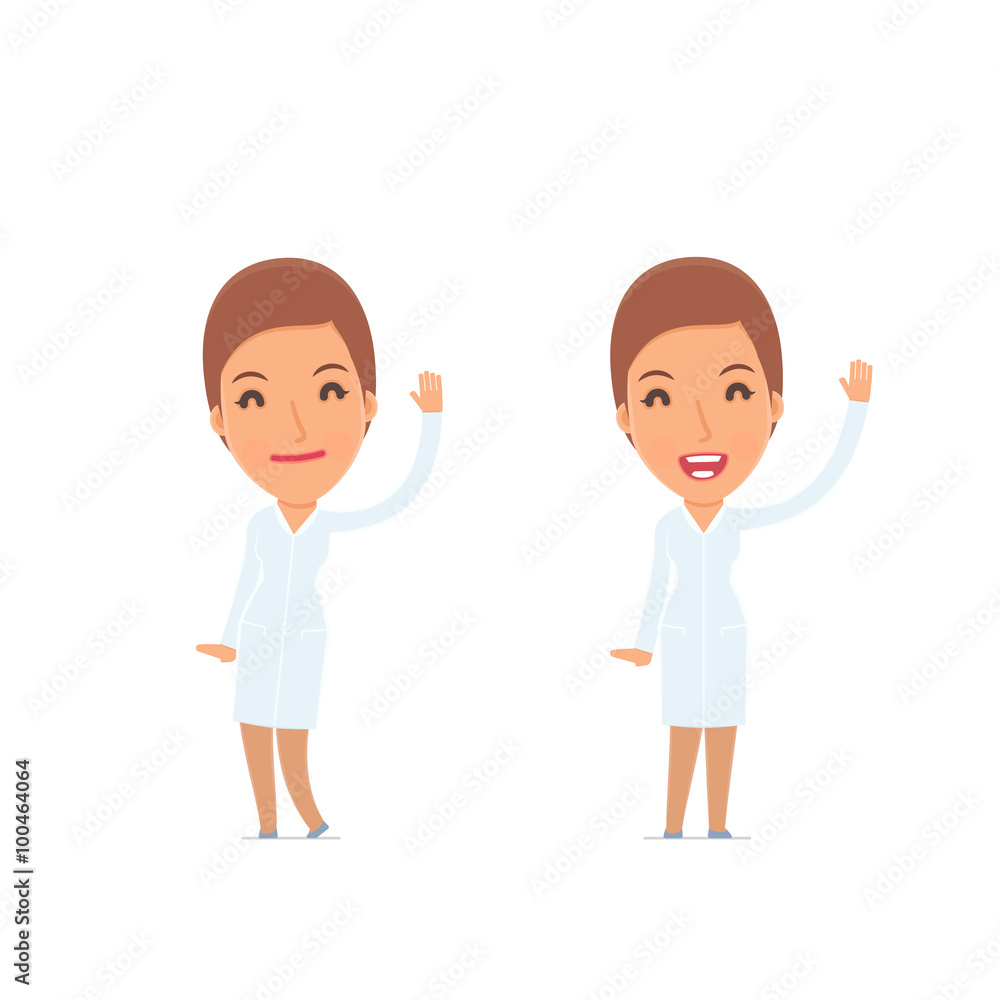 Funny and Cheerful Character Nurse welcomes viewers Funny and Cheerful Character Nurse welcomes viewers