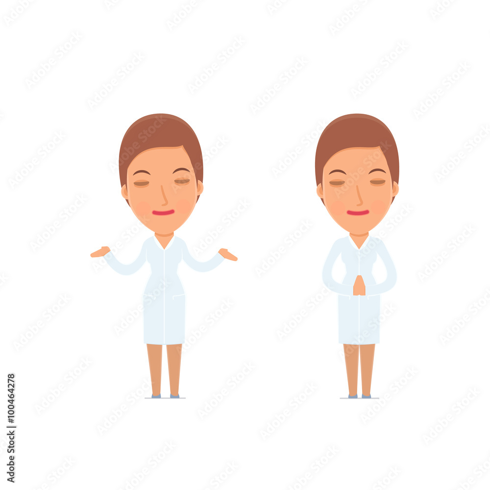Calm and Blanced Character Nurse does yoga and meditates Calm and Blanced Character Nurse does yoga and meditates