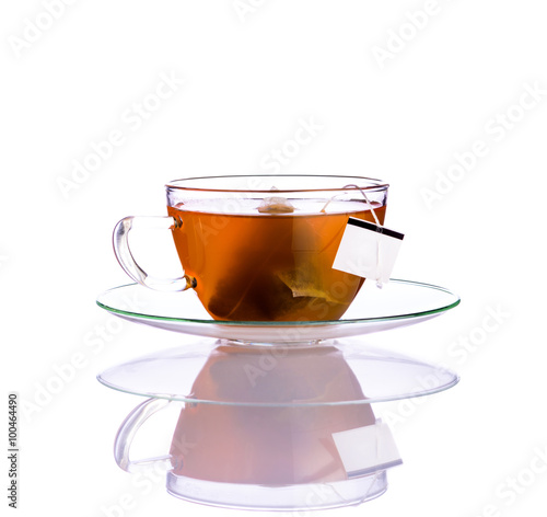 Fruit Tea with tea-bag on White