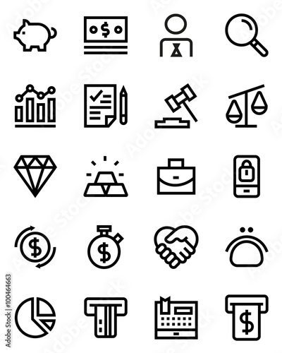 Finance line icon set.
