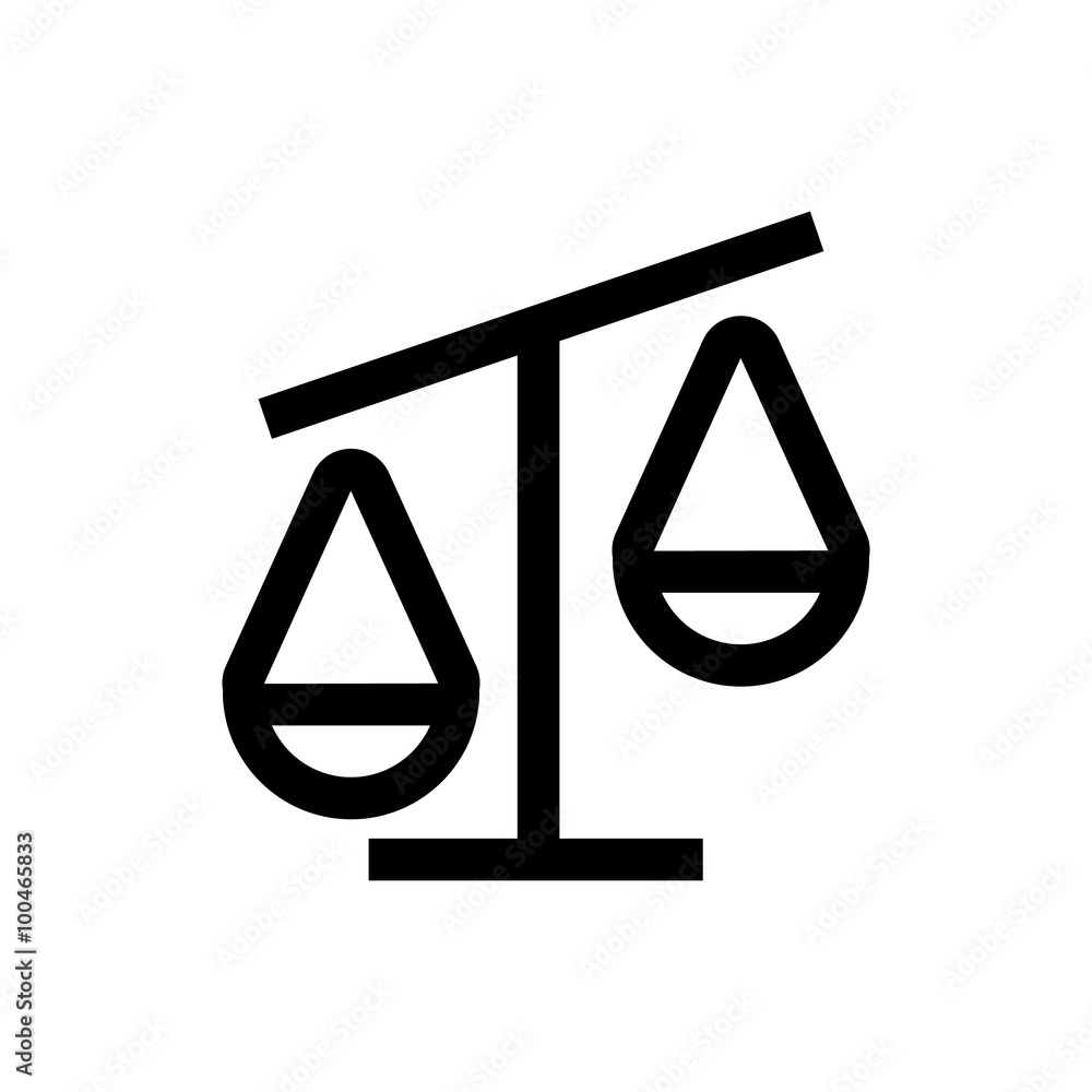 Justice, scale line icon.
