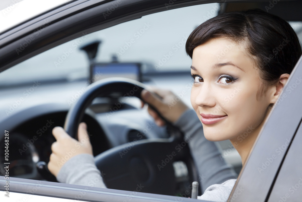 Pretty girl in a car Pretty girl in a car