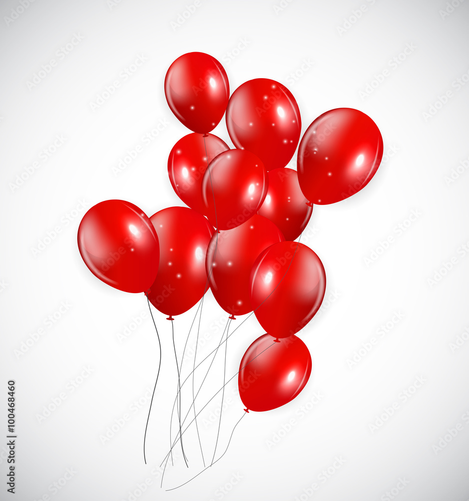 Set of Red Balloons, Vector Illustration Set of Red Balloons, Vector Illustration