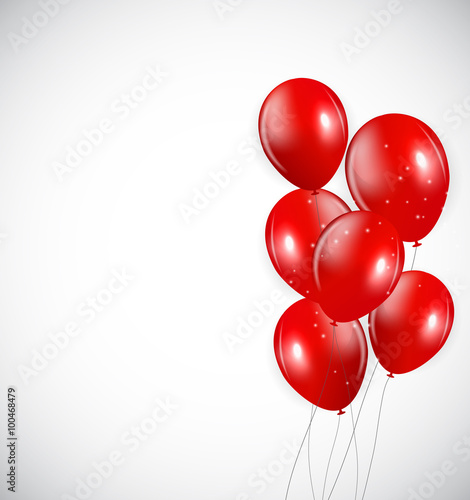 Set of Red Balloons, Vector Illustration