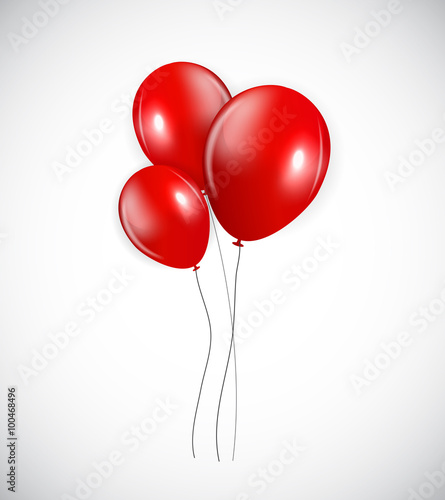 Set of Red Balloons, Vector Illustration