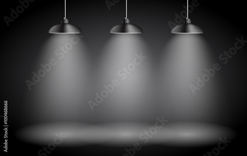 Background with Lighting Lamp. Empty Space for Your Text or Obje